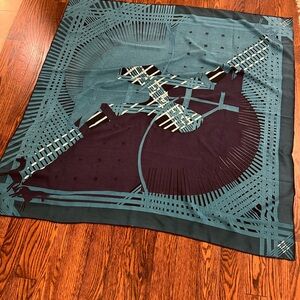 Geometric Scarf - Teal and Black